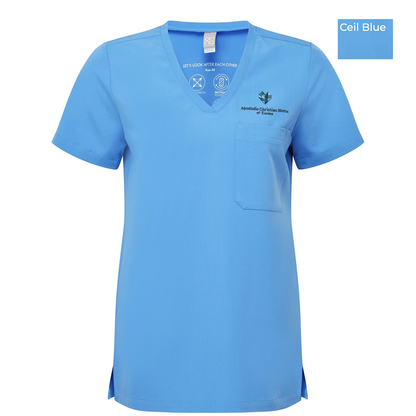 EACH - Embroidered - Classic Logo - Onna Women's Limitless V-Neck Stretch Scrub Top