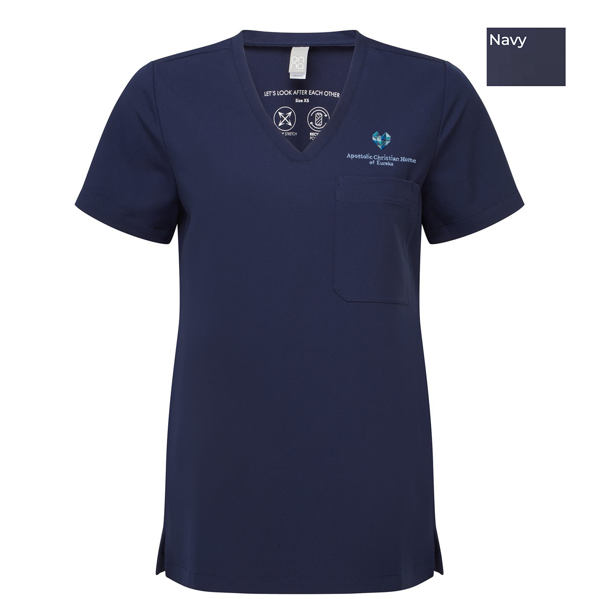 EACH - Embroidered - Classic Logo - Onna Women's Limitless V-Neck Stretch Scrub Top