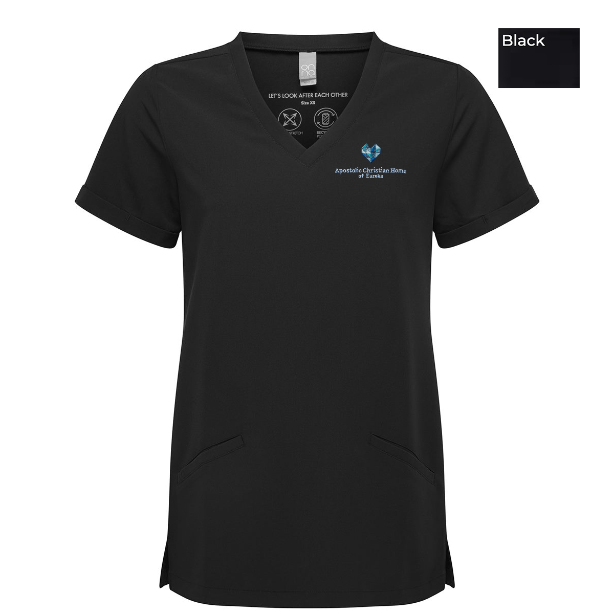 EACH - Embroidered - Classic Logo - Onna Women's Invincible V-Neck Stretch Scrub Top