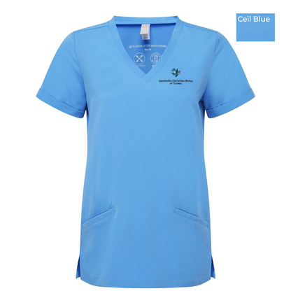 EACH - Embroidered - Classic Logo - Onna Women's Invincible V-Neck Stretch Scrub Top