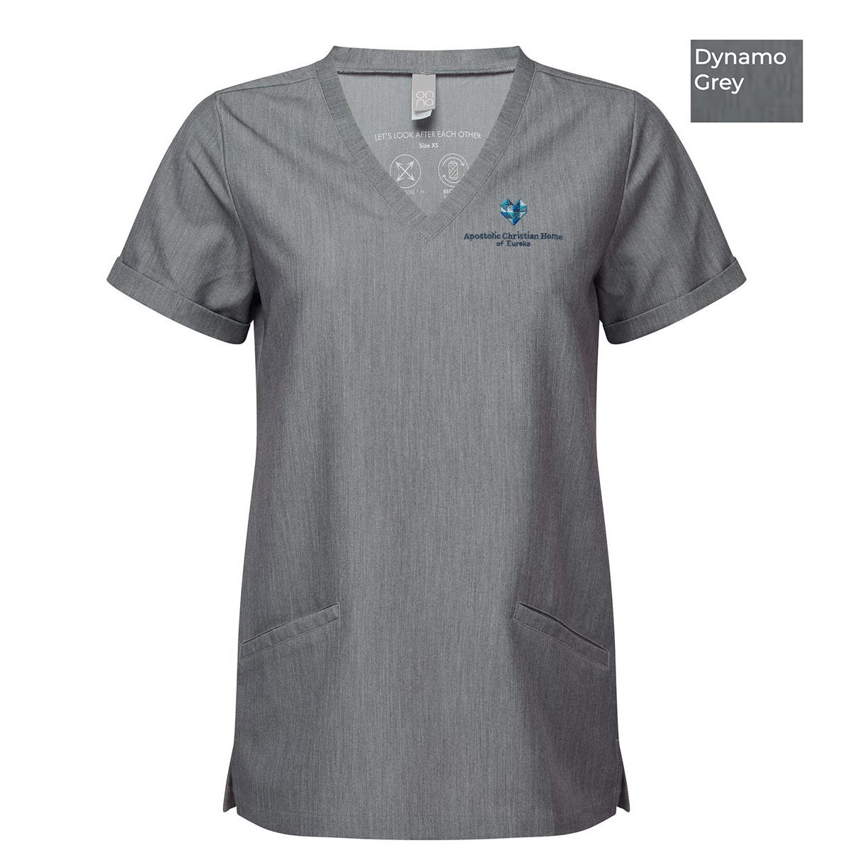 EACH - Embroidered - Classic Logo - Onna Women's Invincible V-Neck Stretch Scrub Top
