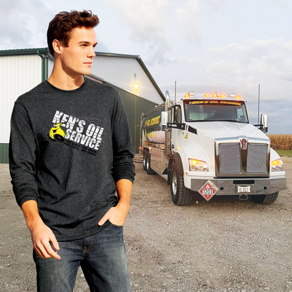 Ken's Oil Diagonal Print - Long Sleeve Triblend Tee