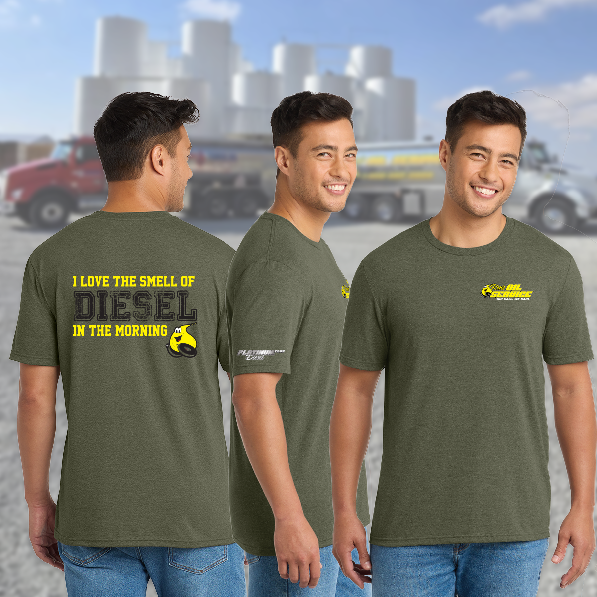 Ken's Oil The Smell of Diesel in the Morning - Triblend Tee