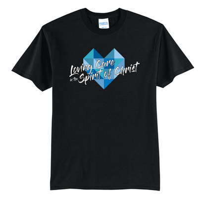 EACH - Printed - Script Loving Care Full Front - Unisex - Port & Co™ Core Blend Tee