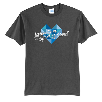 EACH - Printed - Script Loving Care Full Front - Unisex - Port & Co™ Core Blend Tee