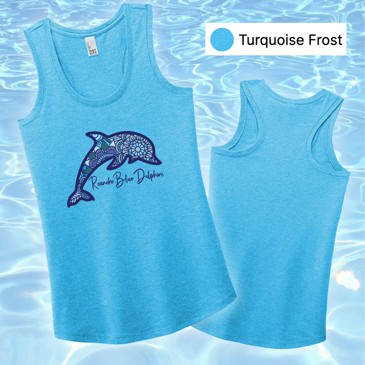 RBD - District® Women’s Perfect Tri® Racerback Tank - Floral Mandala Dolphin