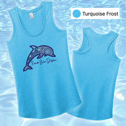 RBD - District® Women’s Perfect Tri® Racerback Tank - Floral Mandala Dolphin