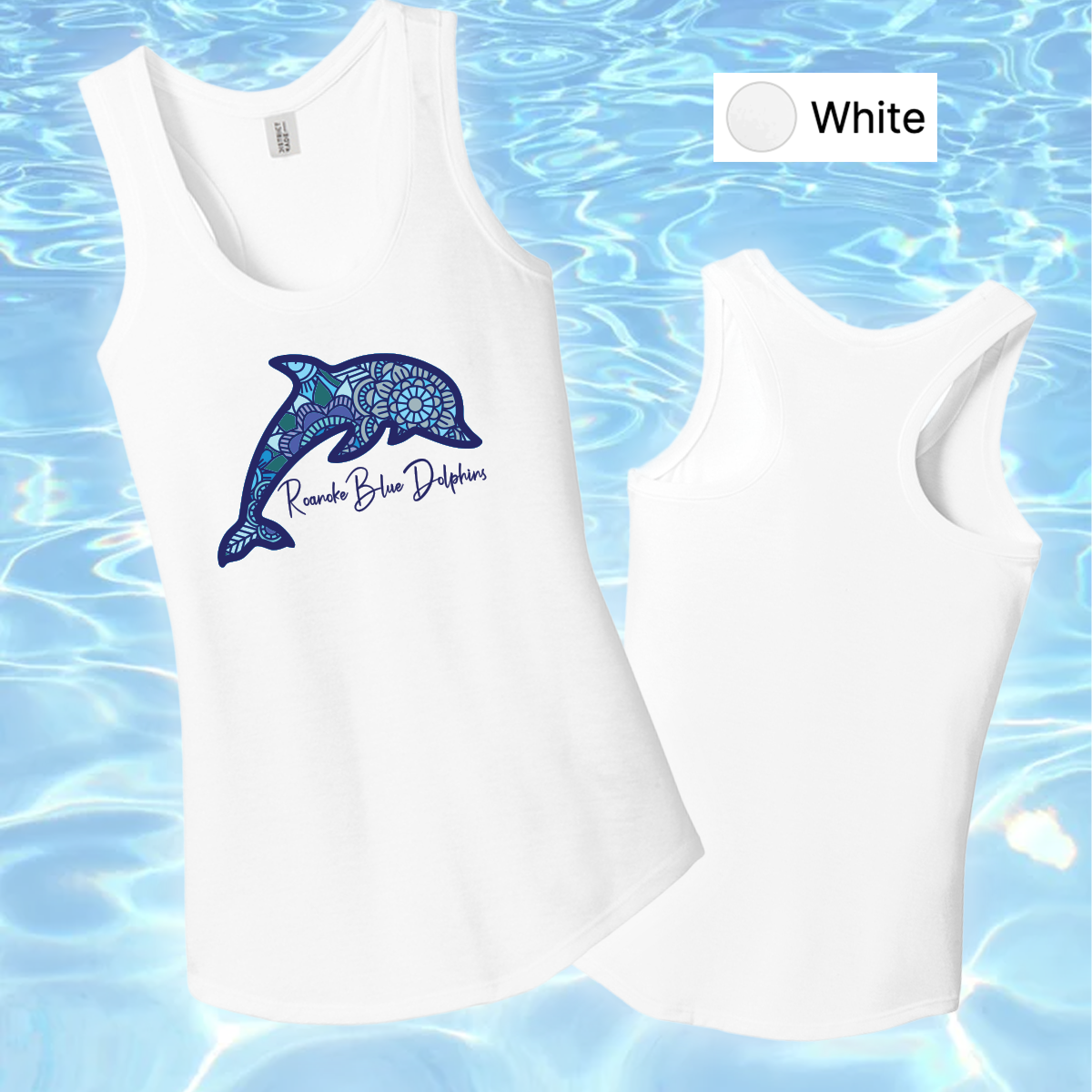 RBD - District® Women’s Perfect Tri® Racerback Tank - Floral Mandala Dolphin