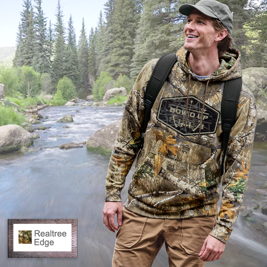 Bow'd Up - Antler Shadows Logo Print - Russell Outdoors™ Realtree® Pullover Hoodie