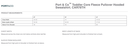 HC - Printed - Port & Co™ Toddler Core Fleece Pullover Hooded Sweatshirt