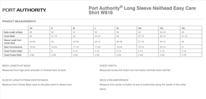 HC - Embroidered - Port Authority® Long Sleeve Nailhead Easy Care Shirt