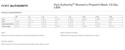 HC - Embroidered - Port Authority® Women's Pinpoint Mesh 1/2-Zip