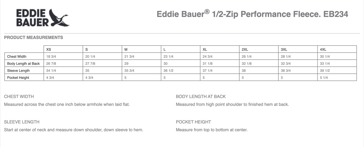 HC - Embroidered - Eddie Bauer® 1/2-Zip Performance Fleece