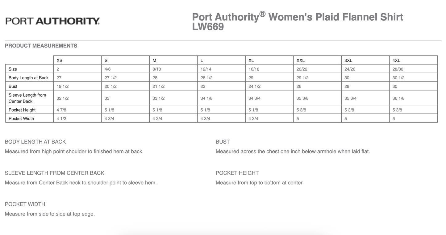 HC - Embroidered - Port Authority® Women's Plaid Flannel Shirt