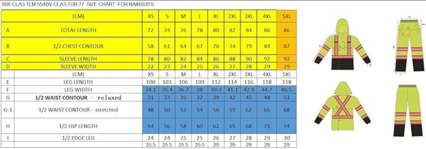 HC - Printed - Class 3 Rain suit - Jacket and Pants