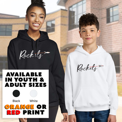 RB - Rockets Script Print - Gildan® Softstyle® Midweight Pullover Hooded Sweatshirt