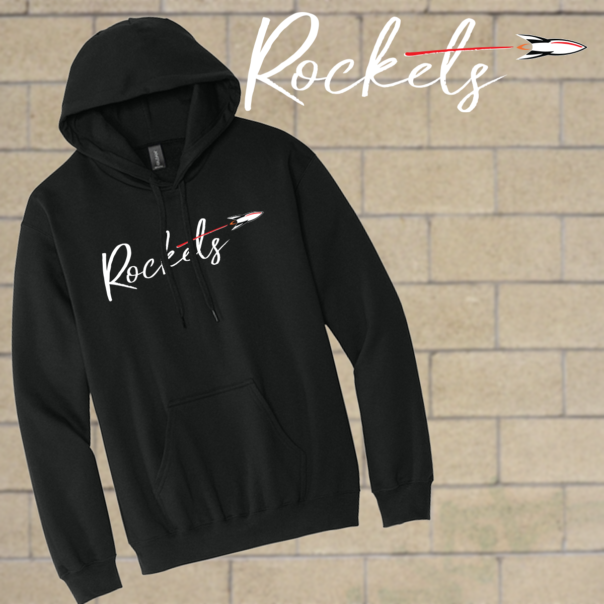 RB - Rockets Script Print - Gildan® Softstyle® Midweight Pullover Hooded Sweatshirt