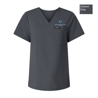 EACH - Embroidered - Classic Logo - Jaanuu Women's Rhena Essential 1-Pocket Scrub V-Neck Top