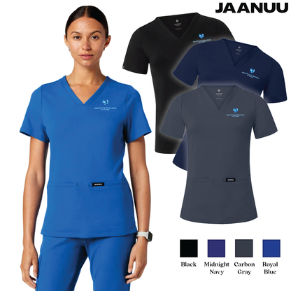EACH - Embroidered - Classic Logo - Jaanuu Women's Cesi UltraSOFT­™ Scrub V-Neck Top