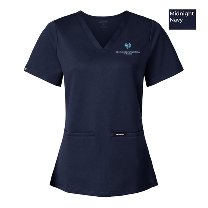 EACH - Embroidered - Classic Logo - Jaanuu Women's Cesi UltraSOFT­™ Scrub V-Neck Top
