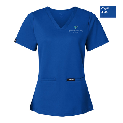 EACH - Embroidered - Classic Logo - Jaanuu Women's Cesi UltraSOFT­™ Scrub V-Neck Top